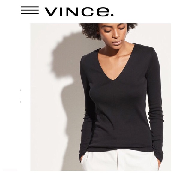 VINCE LONG SLEEVE BLACK 100% COTTON SWEATER XS - Picture 1 of 9